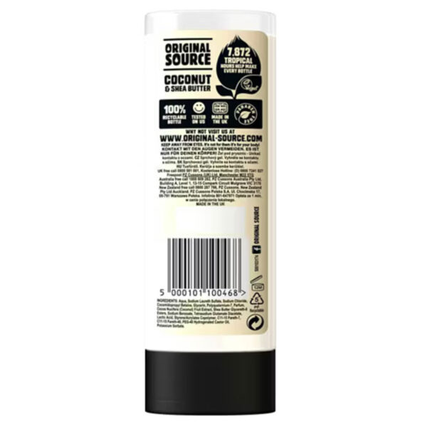 Original Source Coconut and Shea Butter Shower Gel Body Wash 250ml - Image 2